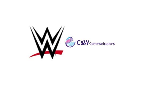 The logos of WWE and C&W Communications