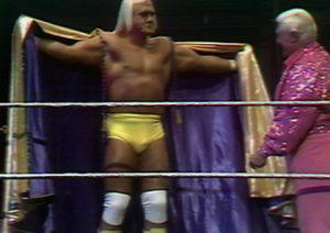 "The Incredible" Hulk Hogan and Fred Blassie before Hogan's 2-on-1 Handicap Match.