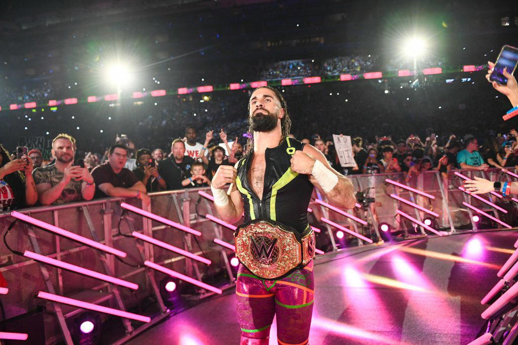At SummerSlam'23, World Heavyweight Champion: Seth"Freakin"Rollins wore the same ring vest that he wore at SummerSlam'16 when he faced Finn Bálor. (Photo Credit: WWE)