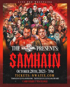 Watch the spookiest pay-per-view of the year when the National Wrestling Alliance presents NWA Samhain on October 28, 2023 on pay-per-view! (Photo Credit: NWA)