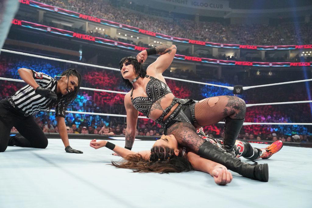 "The Eradicator" Rhea Ripley retained her Women's World Championship at "WWE Payback"!  (Photo Credit: WWE)