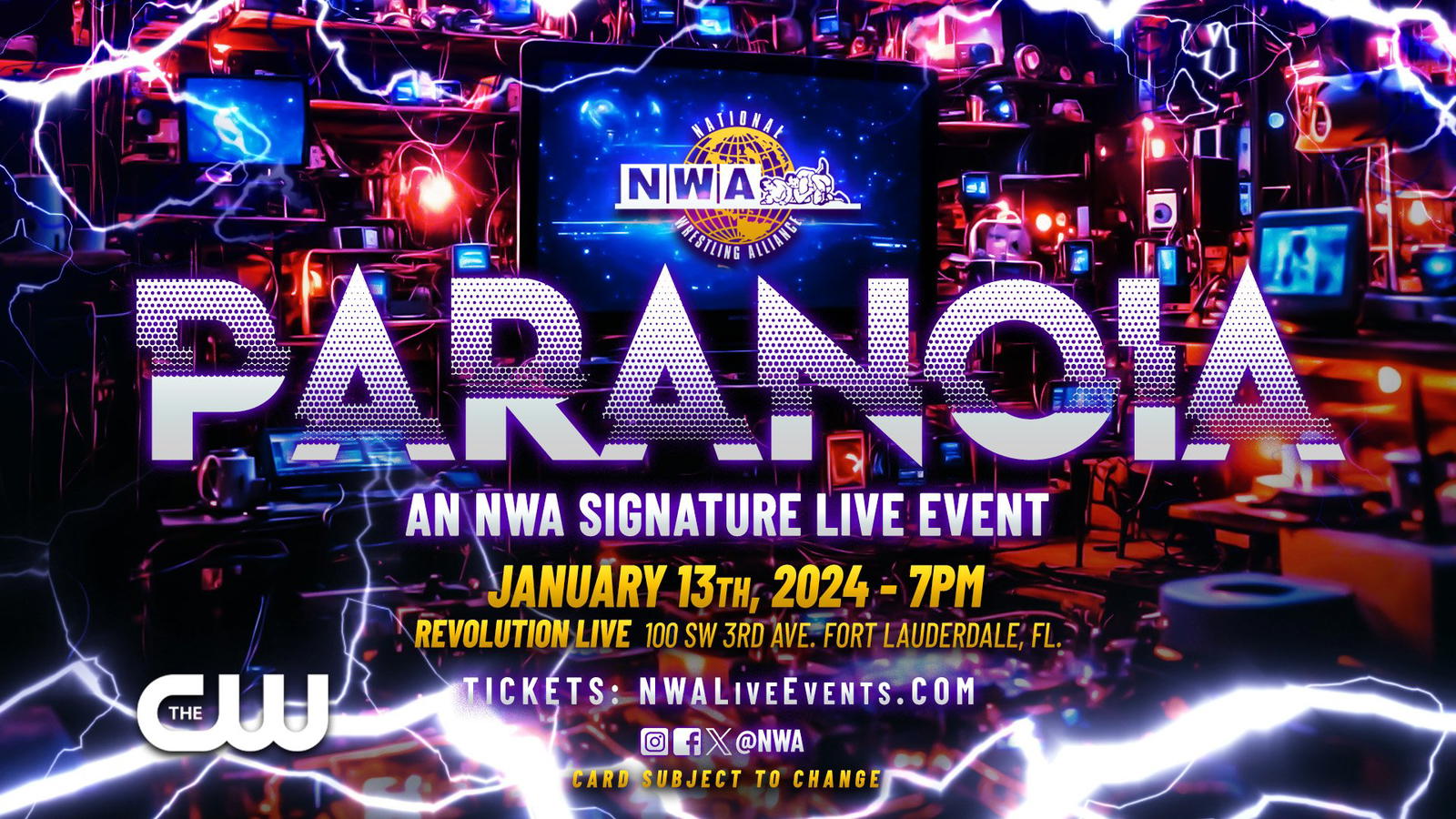 The first TV taping for the NWA's new TV show - "Paranoia" takes place on January 13, 2024. (Photo Credit: NWA)