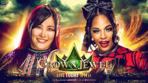 WWE Women's Champion: IYO SKY defends the title against Bianca Belair today at "WWE Crown Jewel 2023". (Photo Credit: WWE)