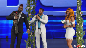 A screenshot from the new WWE 2K24 MyRISE Undisputed storyline. (Photo Credit: Take-Two Interactive Software, Inc.)