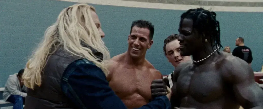 Mickey Rourke, Romeo Roselli, and Ron"R-Truth"Killings in "The Wrestler." (Photo Credit: Fox Searchlight Pictures)