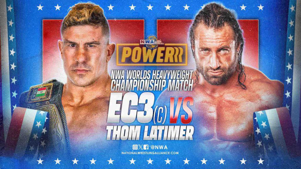 EC3 defends the NWA World Heavyweight Championship against Thom Latimer tonight on NWA Powerrr at 6:05 P.M. Eastern exclusively on www.X.com/NWA! (Photo Credit: Hiban Huerta)