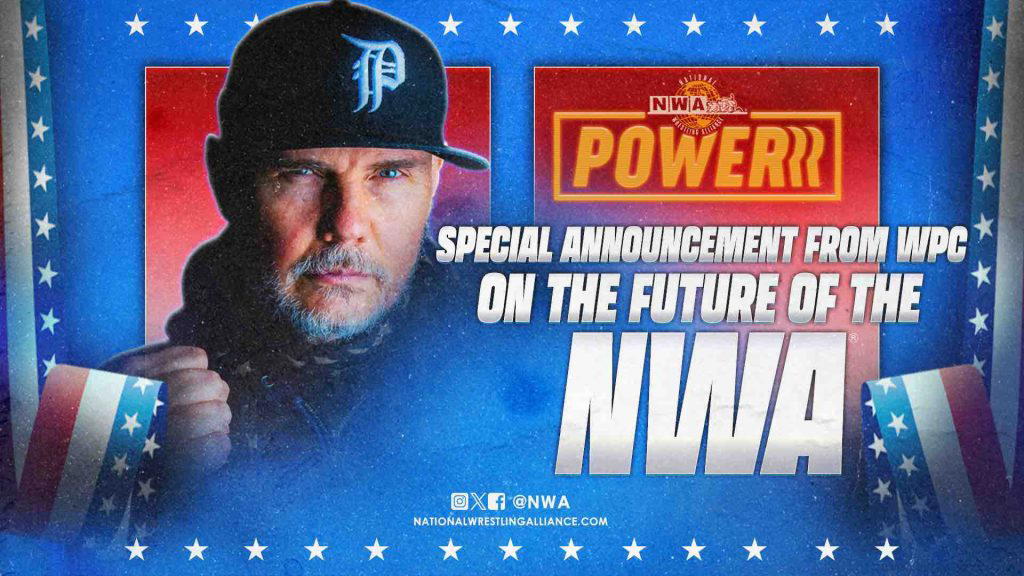 NWA President William Patrick Corgan addresses the future of the NWA tonight on NWA Powerrr at 6:05 P.M. Eastern exclusively on www.X.com/NWA! (Photo Credit: Hiban Huerta)